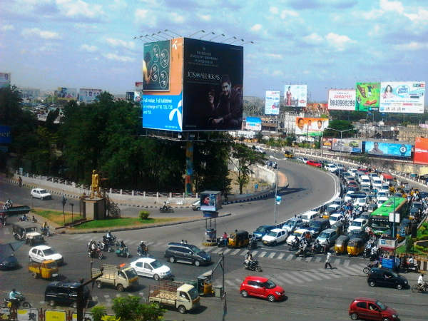 Home guards strike at Khairatabad circle Home guards strike at Khairatabad circle