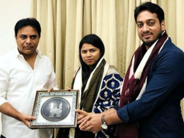 AP minister akhila priya meets KTR AP minister akhila priya meets KTR