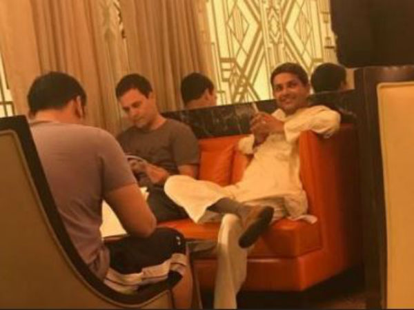 Rahul Gandhi watches Marvels Avengers Infinity War with friends at Nehru Place in New Delhi Rahul Gandhi watches Marvels Avengers Infinity War with friends at Nehru Place in New Delhi