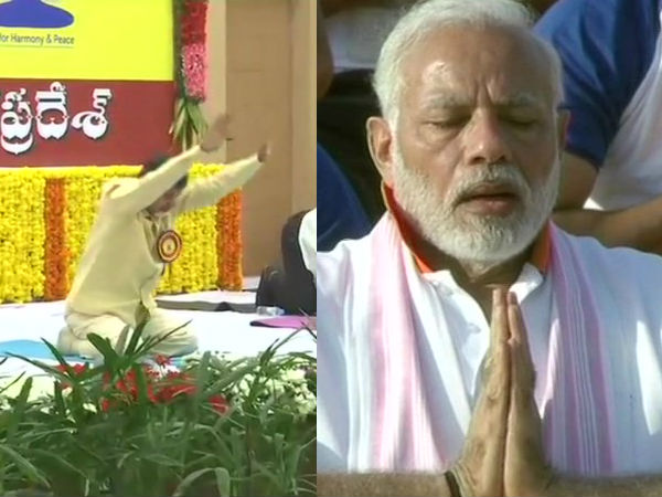Modi leads International Yoga Day, says it unifies the world Modi leads International Yoga Day, says it unifies the world
