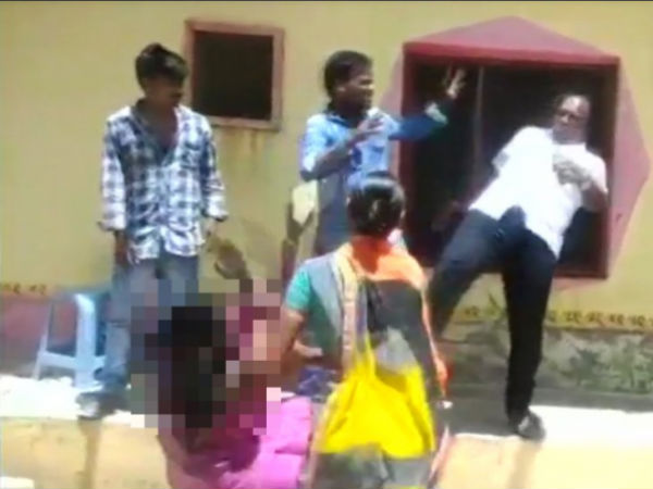 MPP arrested for kicking woman in Nizamabad district MPP arrested for kicking woman in Nizamabad district