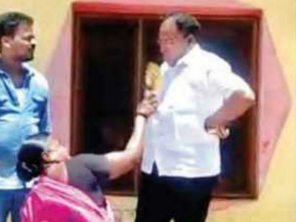 MPP arrested for kicking woman in Nizamabad district MPP arrested for kicking woman in Nizamabad district