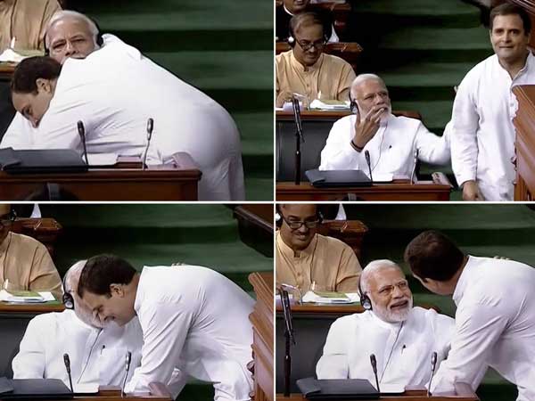 Hugplomacy continues: Mumbai Congress floats poster of Rahul hugging PM Modi Hugplomacy continues: Mumbai Congress floats poster of Rahul hugging PM Modi