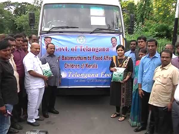 Flood fury: Telangana foods dispatch 100 tons of Balamrutham to Kerala Flood fury: Telangana foods dispatch 100 tons of Balamrutham to Kerala