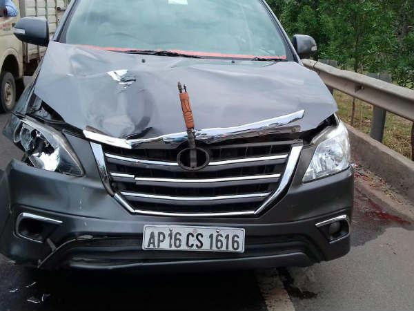 BJP MPs vehicle fatally knocks down woman in Guntur BJP MPs vehicle fatally knocks down woman in Guntur