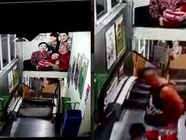 Father, Son Step Off Escalator Just Before It Crashes. Watch Narrow Save Father, Son Step Off Escalator Just Before It Crashes. Watch Narrow Save