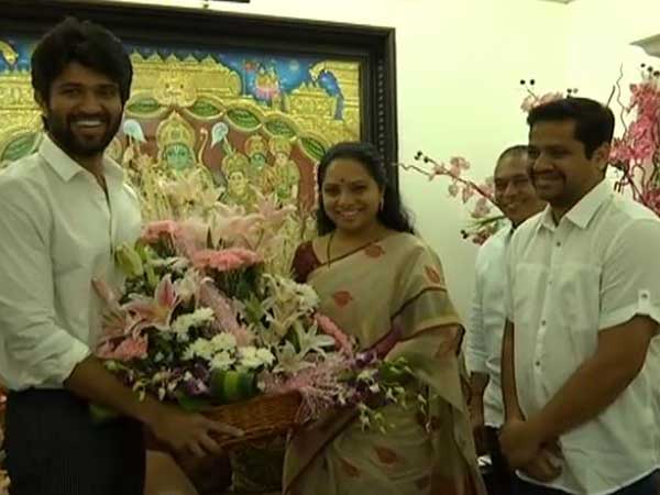 vijay deverakonda and geetha govindam team meets mp kavitha vijay deverakonda and geetha govindam team meets mp kavitha