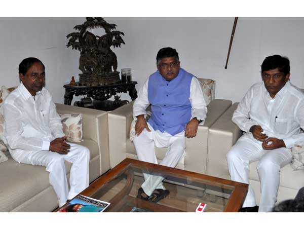 CM KCR Meets Union Minister Ravi Shankar Prasad Over High Court Bifurcation CM KCR Meets Union Minister Ravi Shankar Prasad Over High Court Bifurcation