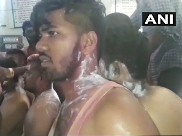 Acid attack Congress rally in Tumkur in Karnataka Acid attack Congress rally in Tumkur in Karnataka