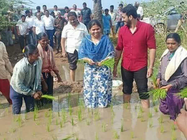 bhuma akhila priya couple in crop fields bhuma akhila priya couple in crop fields