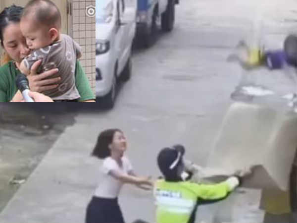 10-month-old hanging on power cables saved by passers using rug 10-month-old hanging on power cables saved by passers using rug