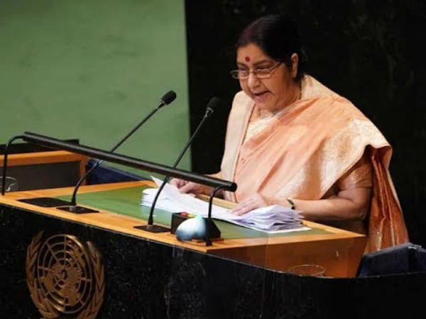 Strongly defends calling off talks: At UN, Sushma Swaraj tears into Pakistan malevolence, verbal duplicity Strongly defends calling off talks: At UN, Sushma Swaraj tears into Pakistan malevolence, verbal duplicity