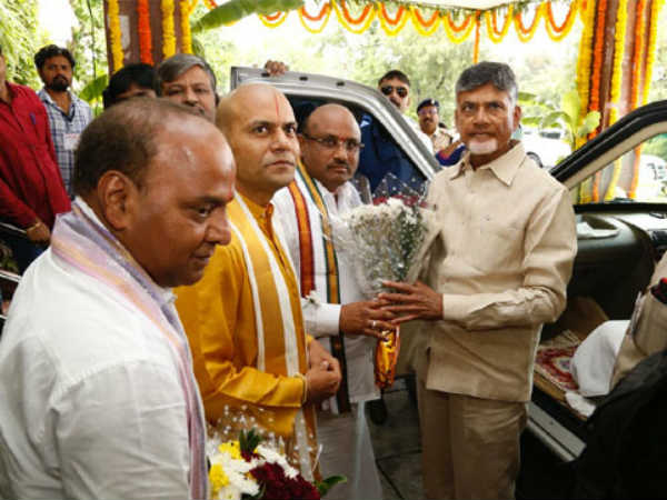 CM Chandrababu to offer silk clothes at TTD temple CM Chandrababu to offer silk clothes at TTD temple