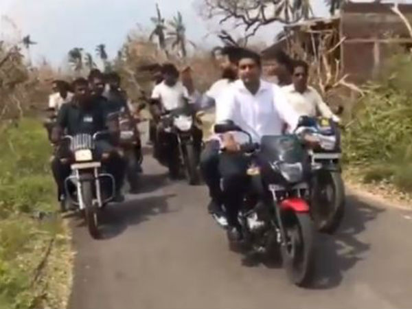 బైక్లపై తుఫాను ప్రభావిత ప్రాంతాల్లో మంత్రి లోకేష్