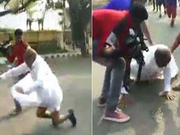 karnataka minister gt devegowda fell down in marathon run karnataka minister gt devegowda fell down in marathon run