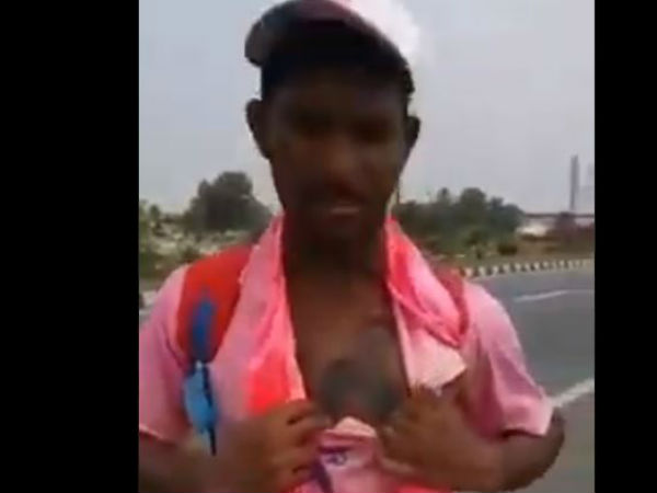 యువకుడి ఛాతీపై కేటీఆర్ టాటూ