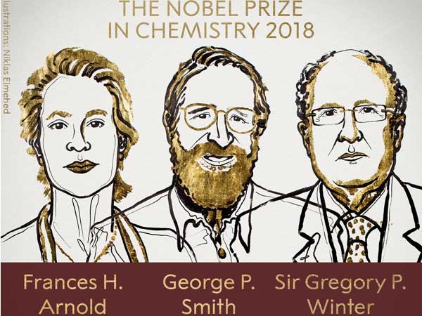 Nobel Prize in Chemistry 2018 goes to Frances H Arnold, George P Smith and Sir Gregory P Winter Nobel Prize in Chemistry 2018 goes to Frances H Arnold, George P Smith and Sir Gregory P Winter
