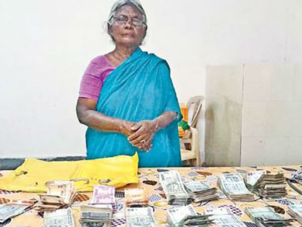 Woman beggar caught with Rs 2 lakh cash in Hyderabad Woman beggar caught with Rs 2 lakh cash in Hyderabad