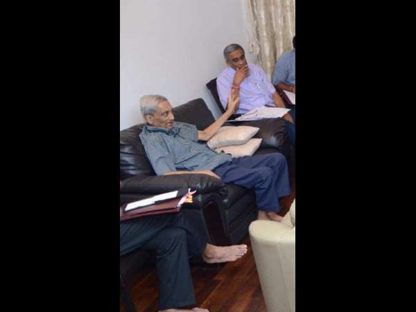 Goa CM Manohar Parrikars photos circulating in social media. Goa CM Manohar Parrikars photos circulating in social media.