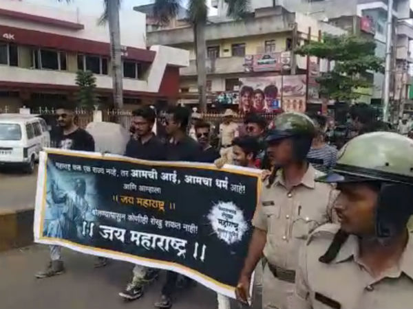 Karnataka former MLAs Sambhaji Patil and Manohar Kinekar celebrates a dark day in Belagavi. Karnataka former MLAs Sambhaji Patil and Manohar Kinekar celebrates a dark day in Belagavi.