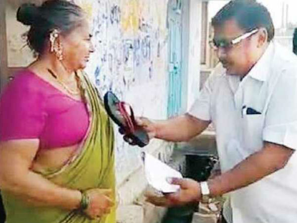 korutla independent candidate different campaign with chappal and resign letters korutla independent candidate different campaign with chappal and resign letters