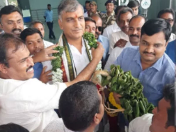 Grand welcome for Harsih in Renigunta.. Grand welcome for Harsih in Renigunta..