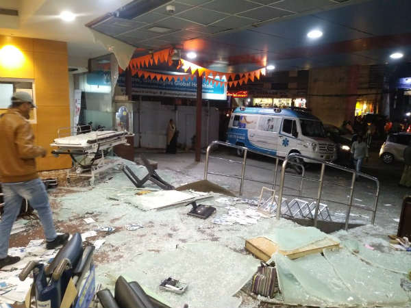 hyderabad global hospital furniture damaged by some people