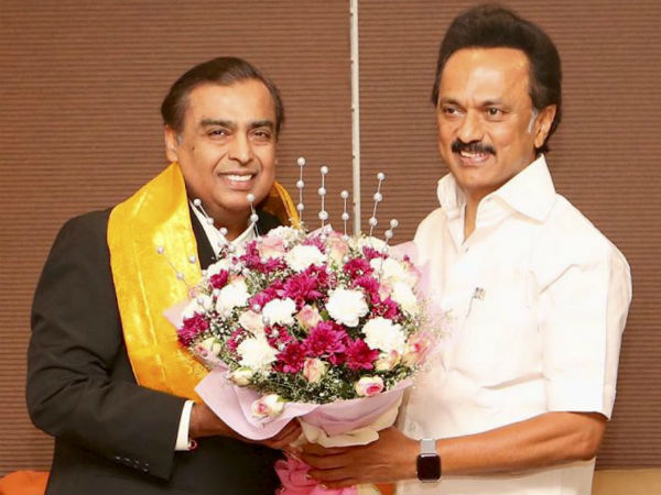 Ambanis Fly To Chennai To Invite DMK Chief MK Stalin For Sons Wedding Ambanis Fly To Chennai To Invite DMK Chief MK Stalin For Sons Wedding