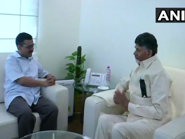 Arvind Kejriwal, Chandrababu Naidu meet in Amaravati to plan anti BJP rally Arvind Kejriwal, Chandrababu Naidu meet in Amaravati to plan anti BJP rally