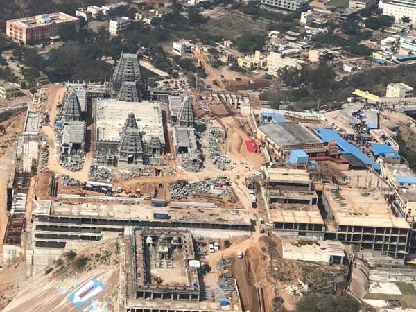 సప్త రాజగోపురాలు పూర్తి .. ప్రధాన సుదర్శన విమాన రాజ గోపుర నిర్మాణ ప్రశస్తి