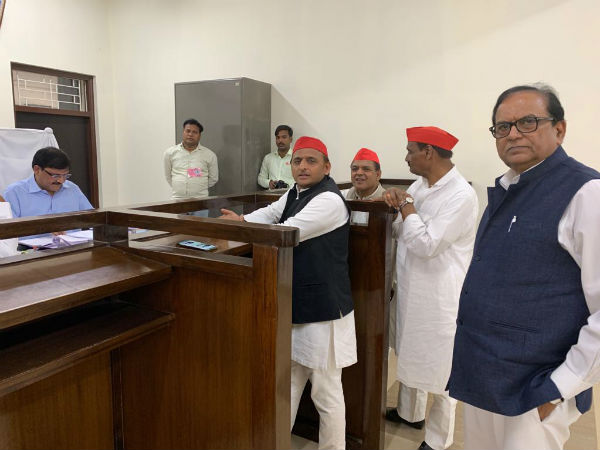 Akhilesh Yadav and Poonam Sinha files nominations from Azamgarh and Lucknow respectively Akhilesh Yadav and Poonam Sinha files nominations from Azamgarh and Lucknow respectively
