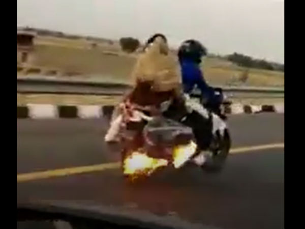 UP cops chase down bike on fire, save lives of Three UP cops chase down bike on fire, save lives of Three