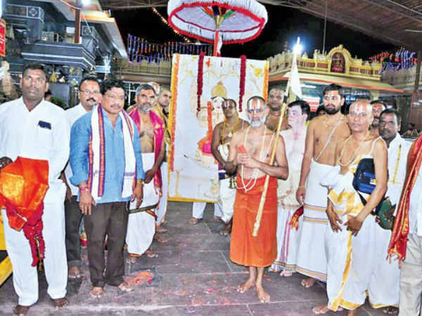 Celebration of Bhadradri Seetharama swamy brahmotsavam .. performed garudadhivasam Celebration of Bhadradri Seetharama swamy brahmotsavam .. performed garudadhivasam