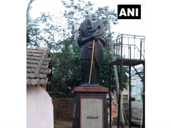Periyar statue Vandalized in Tamil Nadu Periyar statue Vandalized in Tamil Nadu