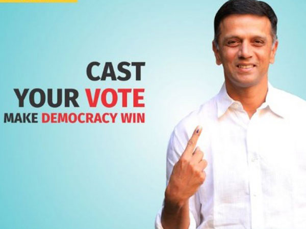EC Ambassador Rahul Dravid cannot Vote this time EC Ambassador Rahul Dravid cannot Vote this time
