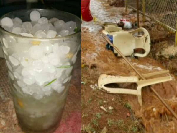 Hailstorm happened at Karwara and Chikmagaluru in Karnataka Hailstorm happened at Karwara and Chikmagaluru in Karnataka