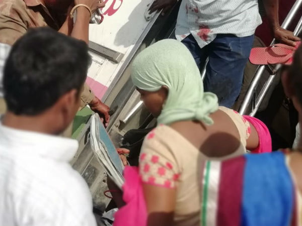 rtc buss accident at mancherial, driver serious, 19 wounded rtc buss accident at mancherial, driver serious, 19 wounded