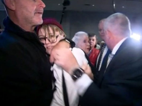 Australia PM Scott Morrison pushed by egg from woman Australia PM Scott Morrison pushed by egg from woman