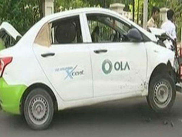 car jumped on to barricade at cm kcr camp office car jumped on to barricade at cm kcr camp office