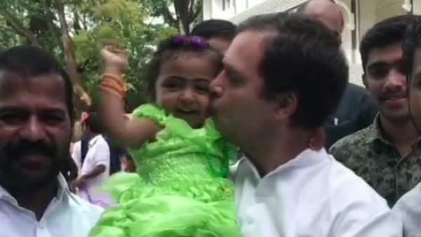 Rahul Gandhi’s cute encounter with his youngest fan in Kerala’s Kozhikode Rahul Gandhi’s cute encounter with his youngest fan in Kerala’s Kozhikode