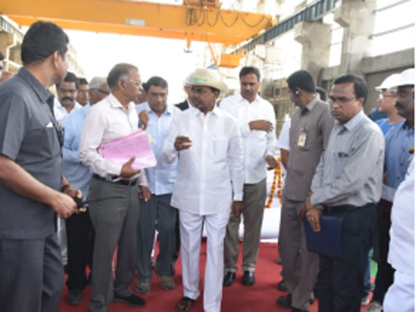 KCR Examined the Pump house work in Jagityala and Medigadda works..!! KCR Examined the Pump house work in Jagityala and Medigadda works..!!