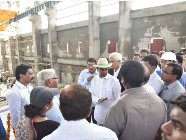 KCR Examined the Pump house work in Jagityala and Medigadda works..!! KCR Examined the Pump house work in Jagityala and Medigadda works..!!