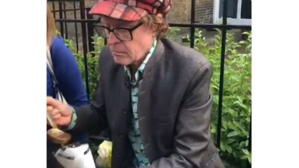 British man making bhelpuri outside oval during Indias match against Australia British man making bhelpuri outside oval during Indias match against Australia
