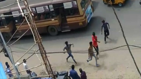 Clash between two groups of college students in Arumbakkam, Chennai; Clash between two groups of college students in Arumbakkam, Chennai;