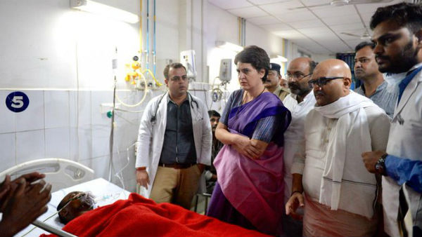 Priyanka Gandhi taken into preventive custody on way to meet Sonbhadra land dispute victims Priyanka Gandhi taken into preventive custody on way to meet Sonbhadra land dispute victims