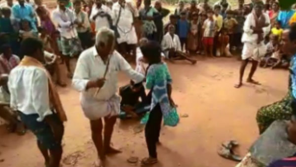 బాలిక తండ్రిపైనా, యువకుడిపైనా ప్రతాపం ... సోషల్ మీడియాలో మొత్తం ఘటన వైరల్