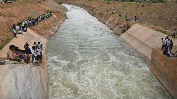 Krishna Water released to Handri Neeva Sujala Sravanthi project from jeedipalli reservoir Krishna Water released to Handri Neeva Sujala Sravanthi project from jeedipalli reservoir