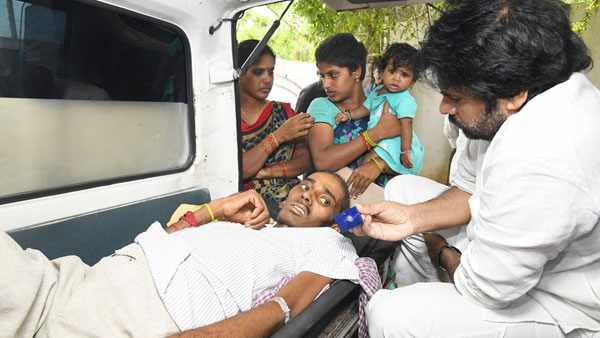 Jana Sena Party President Pawan Kalyan meets cancer patient and gave financial assistance Jana Sena Party President Pawan Kalyan meets cancer patient and gave financial assistance