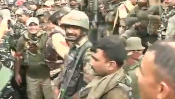 Soldiers celebrate after gunning down three terrorists Soldiers celebrate after gunning down three terrorists