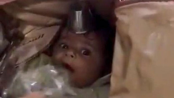 A 5 months old Pakistani baby was kidnapped and taken to Dubai in a hand carry bag A 5 months old Pakistani baby was kidnapped and taken to Dubai in a hand carry bag